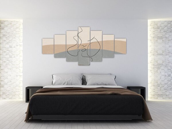 Obraz - Line art polibek (210x100 cm)