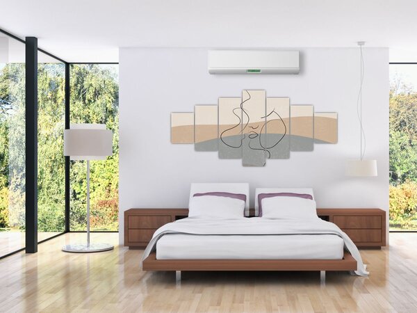 Obraz - Line art polibek (210x100 cm)