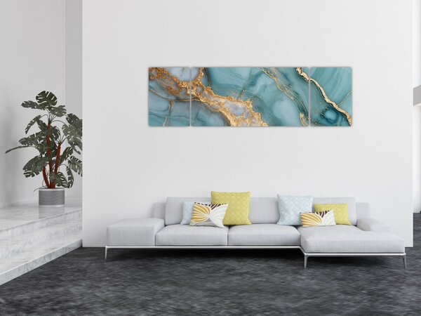 Obraz - Tyrkysový mramor (170x50 cm)
