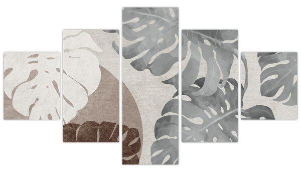 Obraz - Design s listy (125x70 cm)