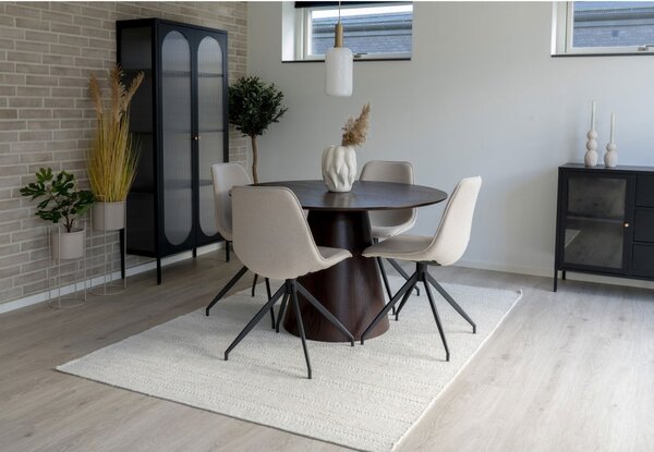 Jídelní stůl Bolton, kulatý, tmavě hnědý (ořech), Ø120 × 76 cm – House Nordic