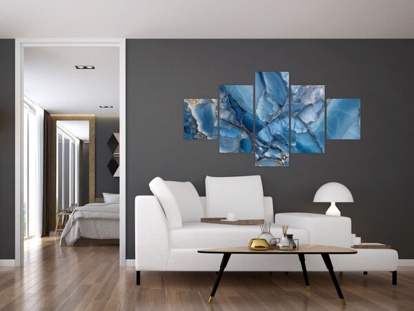 Obraz - Modrý členitý mramor (125x70 cm)