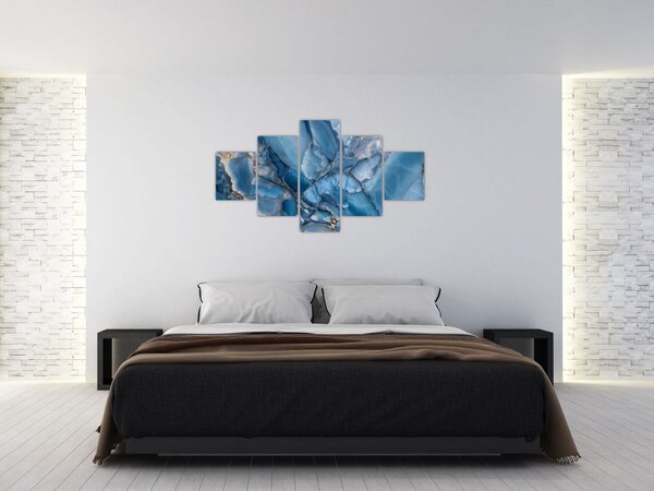 Obraz - Modrý členitý mramor (125x70 cm)