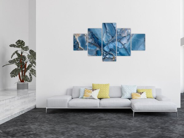 Obraz - Modrý členitý mramor (125x70 cm)