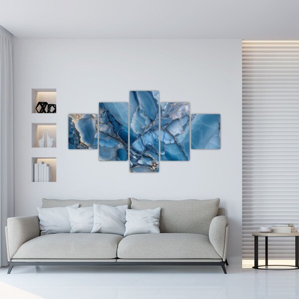 Obraz - Modrý členitý mramor (125x70 cm)