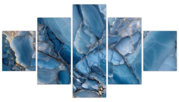 Obraz - Modrý členitý mramor (125x70 cm)
