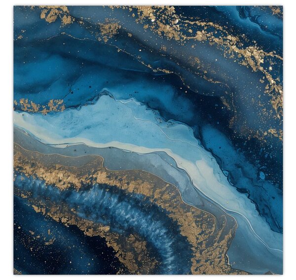 Obraz - Modrá mramorová abstrakce (30x30 cm)