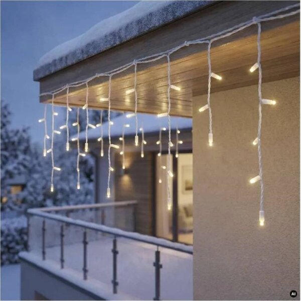 LED Venkovní řetěz 50xLED/3x0,4m IP44 teplá bílá