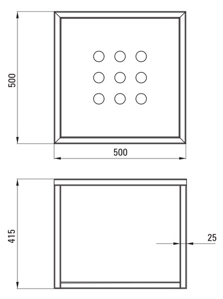 Deante Temisto konzole 50x50x41.5 cm pod umyvadlo závěsná černá CSWX50A