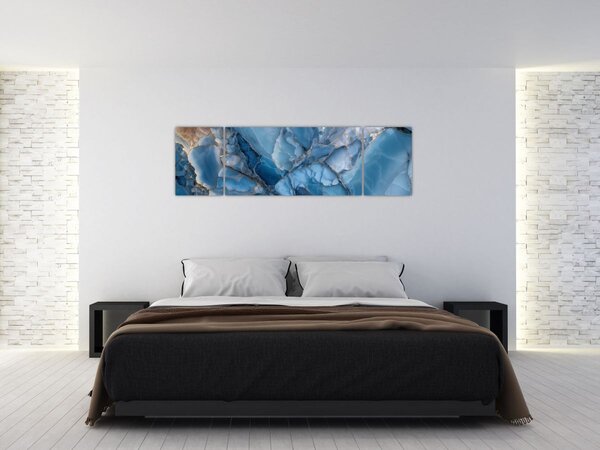 Obraz - Modrý členitý mramor (170x50 cm)