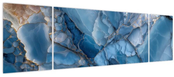 Obraz - Modrý členitý mramor (170x50 cm)