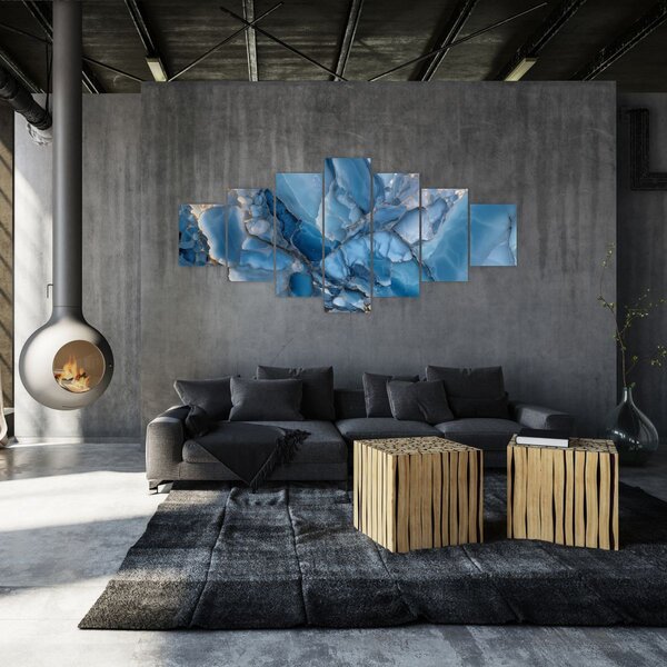 Obraz - Modrý členitý mramor (210x100 cm)