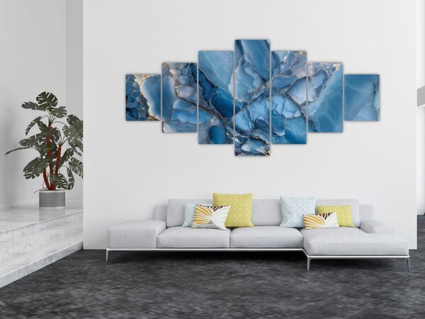 Obraz - Modrý členitý mramor (210x100 cm)