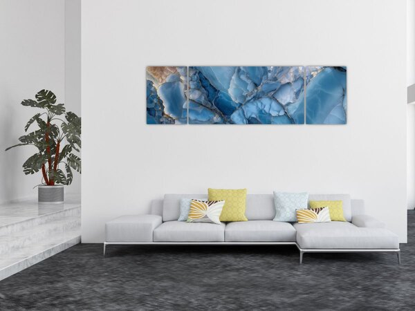 Obraz - Modrý členitý mramor (170x50 cm)