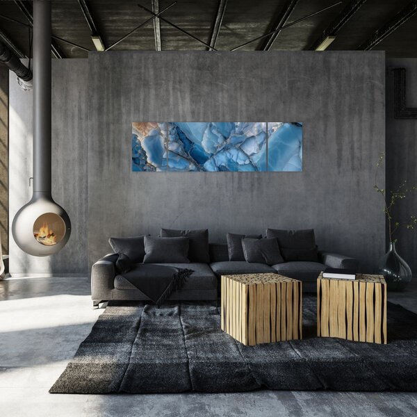 Obraz - Modrý členitý mramor (170x50 cm)
