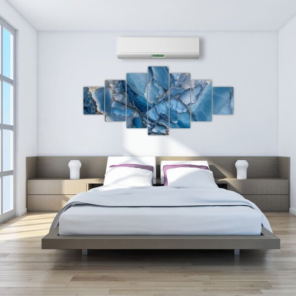 Obraz - Modrý členitý mramor (210x100 cm)