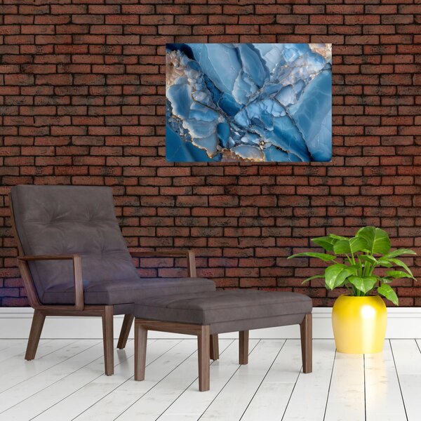 Obraz - Modrý členitý mramor (70x50 cm)