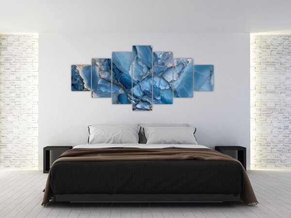 Obraz - Modrý členitý mramor (210x100 cm)
