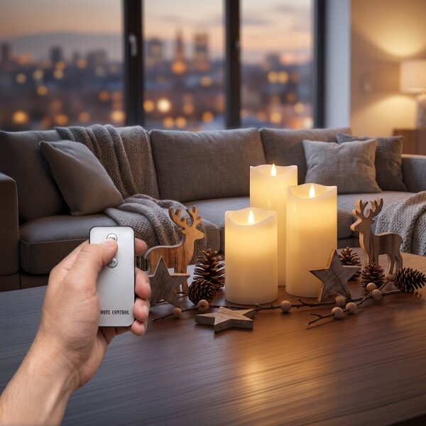 BRILAGI - SADA 3x LED Svíčka LED/3xAAA krémová + dálkové ovládání