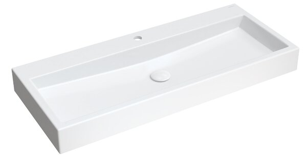Omnires M+ umyvadlo 100x42 cm obdélníkový klasický-na pult bílá THASOS1000BP