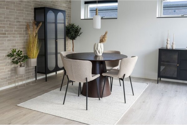 Jídelní stůl Bolton, kulatý, tmavě hnědý (ořech), Ø120 × 76 cm – House Nordic