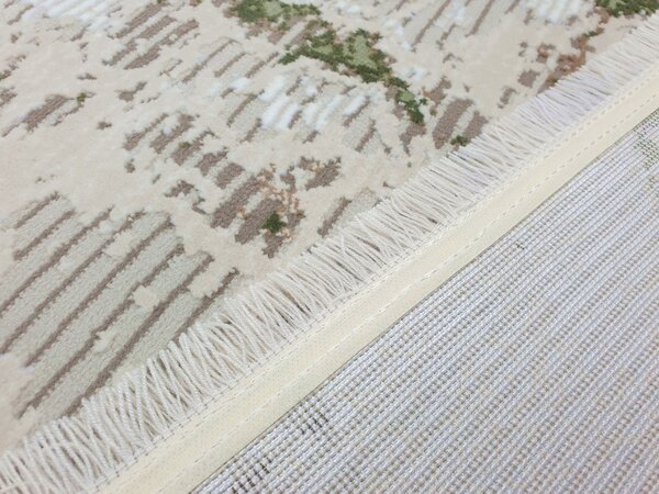 Obdélníkový koberec 140x190 cm STEFANO - krémový / zelený