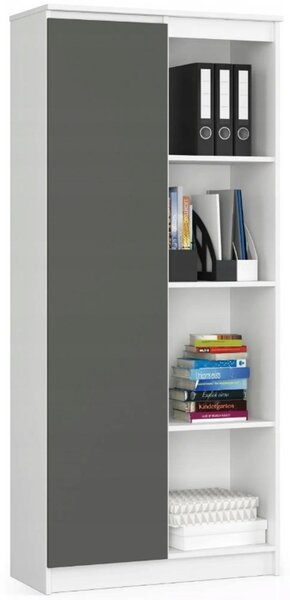 Regál R80 CLP 8P - bílá/grafit