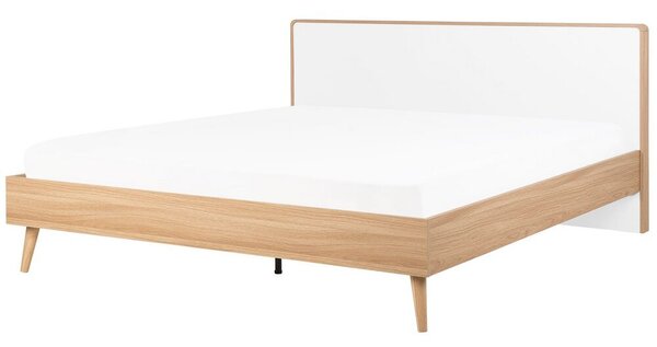 Manželská postel 180 cm SERVI (s roštem) (světlé dřevo). 1007528