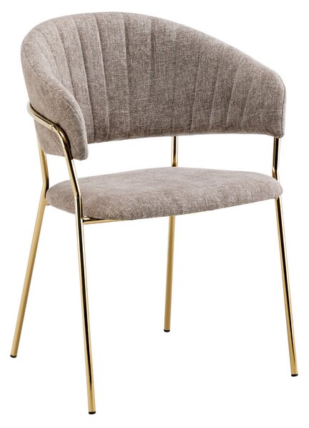Designové jídelní křeslo Dasmona 1 (hnědá + zlatá)