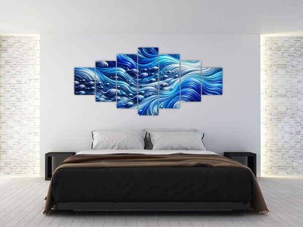 Obraz - Ryby ve vlnách (210x100 cm)