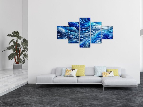 Obraz - Ryby ve vlnách (125x70 cm)