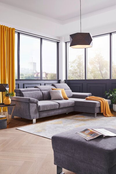 ROHOVÁ SEDAČKA, textil, šedá Xora - Sedací soupravy