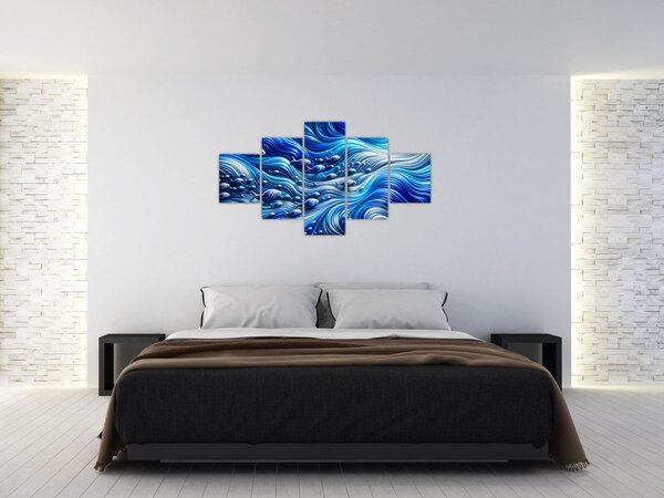 Obraz - Ryby ve vlnách (125x70 cm)