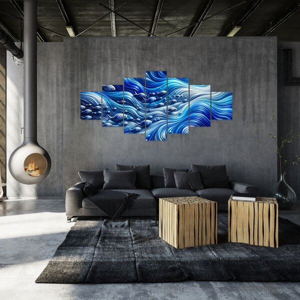 Obraz - Ryby ve vlnách (210x100 cm)