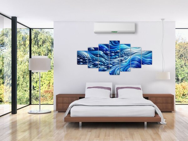 Obraz - Ryby ve vlnách (210x100 cm)