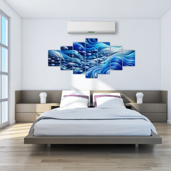 Obraz - Ryby ve vlnách (210x100 cm)