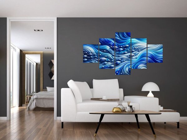 Obraz - Ryby ve vlnách (125x70 cm)