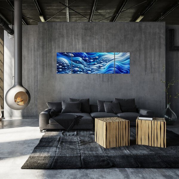Obraz - Ryby ve vlnách (170x50 cm)