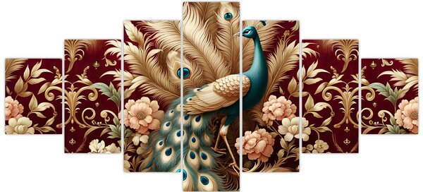 Obraz - Elegantní páv (210x100 cm)