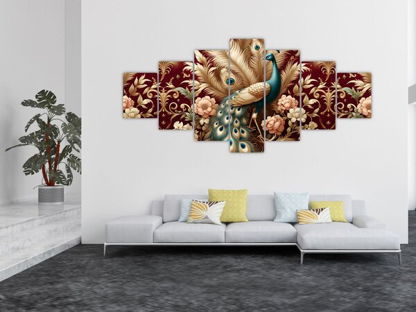 Obraz - Elegantní páv (210x100 cm)