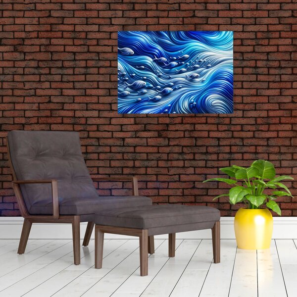 Obraz - Ryby ve vlnách (70x50 cm)