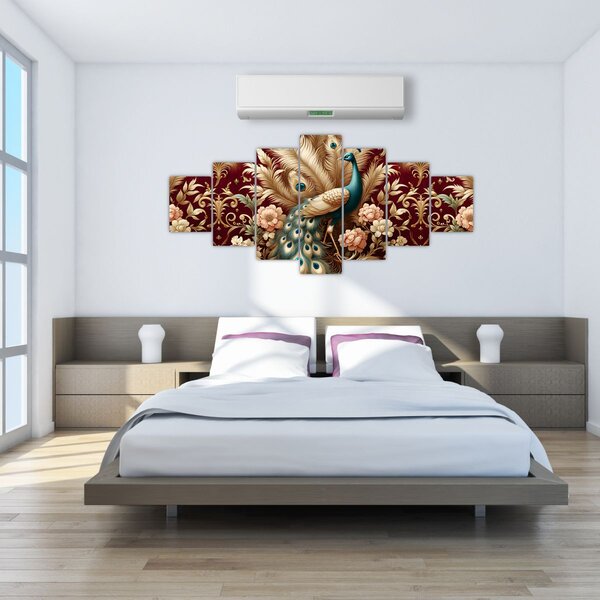 Obraz - Elegantní páv (210x100 cm)