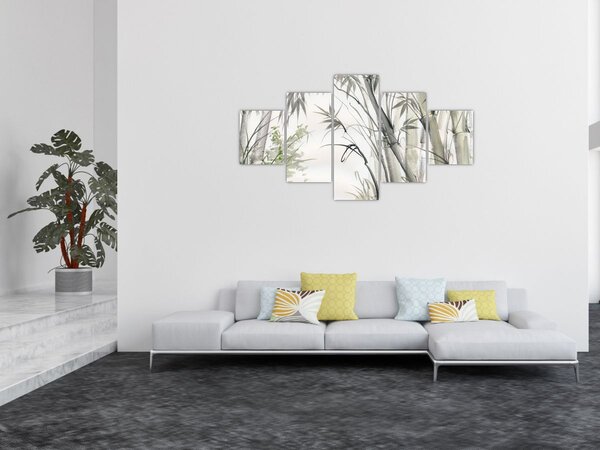 Obraz - Bambusy, kresba (125x70 cm)