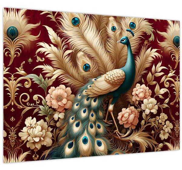 Obraz - Elegantní páv (70x50 cm)