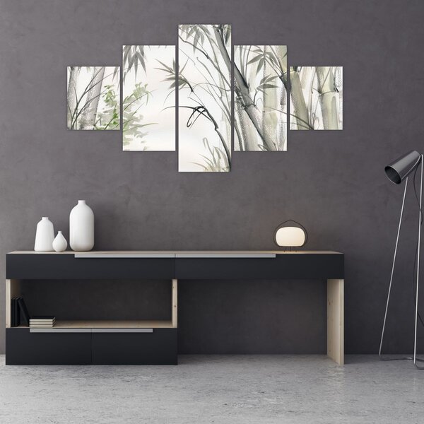 Obraz - Bambusy, kresba (125x70 cm)