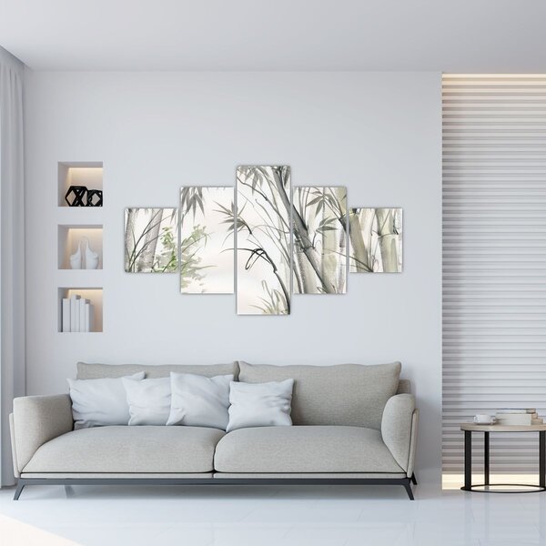 Obraz - Bambusy, kresba (125x70 cm)