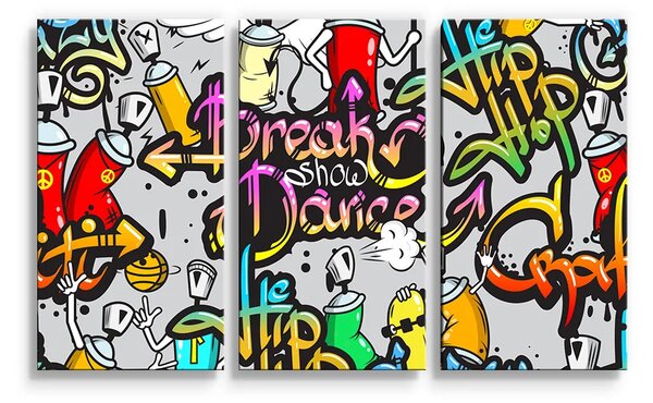 Sablio Obraz - 3-dílný Graffiti - 120x80 cm
