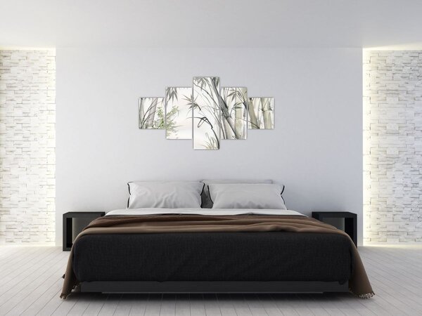 Obraz - Bambusy, kresba (125x70 cm)
