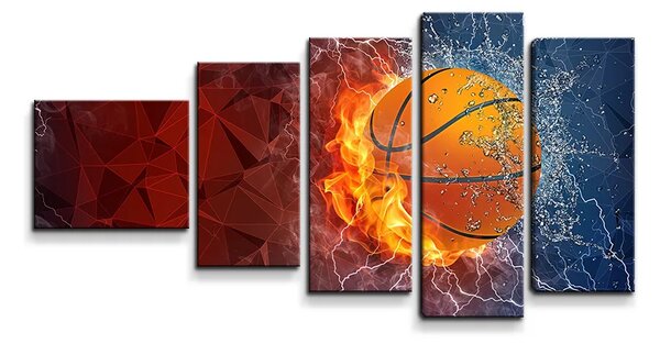 Sablio Obraz - 5-dílný Basketbalový míč - 100x60 cm
