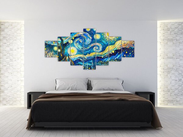 Obraz - Mozaika hvězdné noci (210x100 cm)
